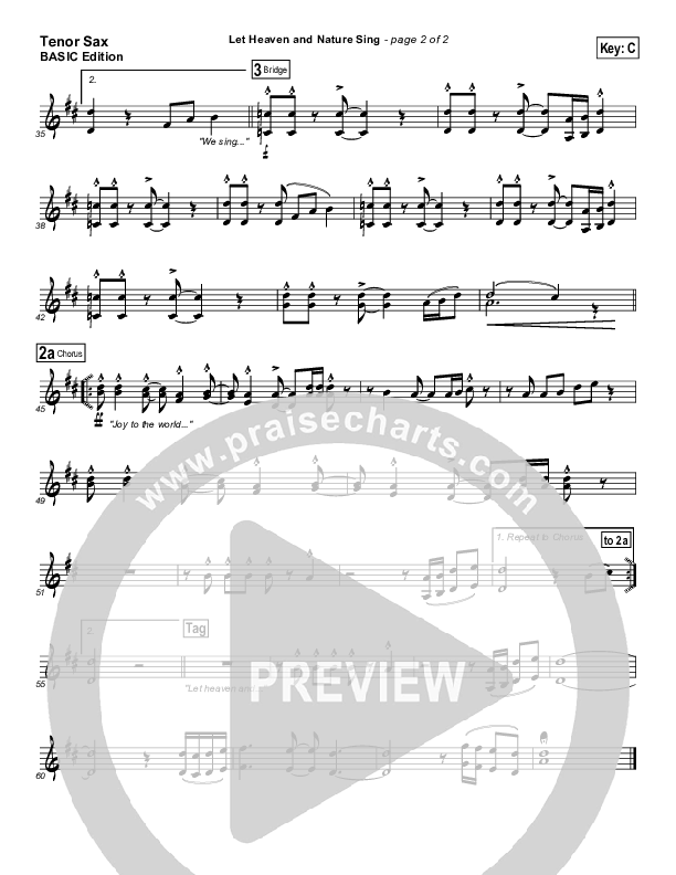 Let Heaven and Nature Sing Tenor Sax 2 ()