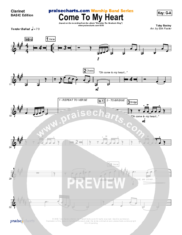 Come To My Heart Clarinet ()