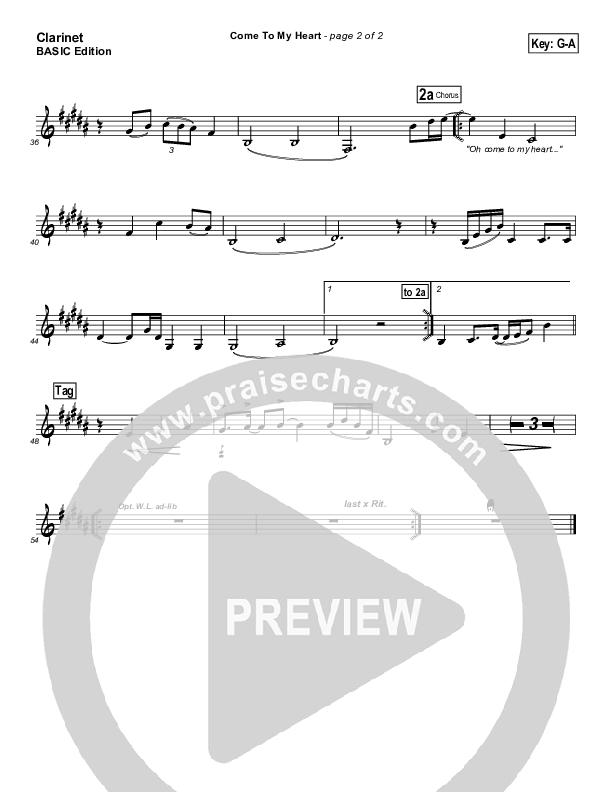 Come To My Heart Clarinet ()