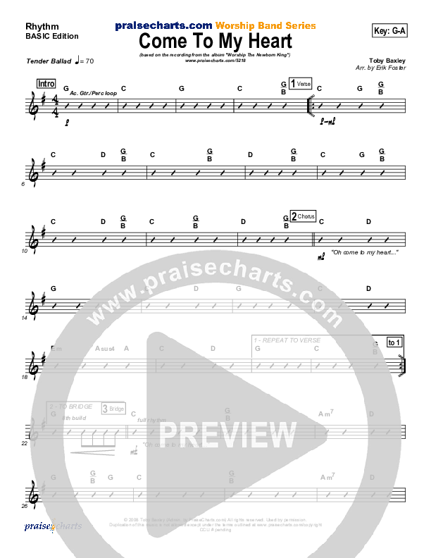 Come To My Heart Rhythm Chart ()
