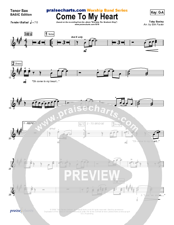Come To My Heart Tenor Sax 2 ()