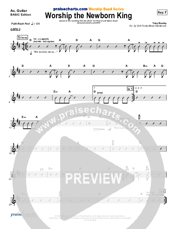 Worship the Newborn King Acoustic Guitar (Toby Baxley)