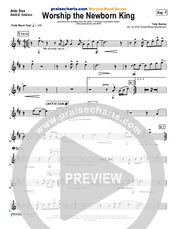 Worship the Newborn King Alto Sax (Toby Baxley)