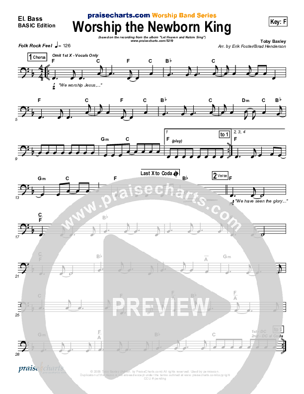 Worship the Newborn King Bass Guitar (Toby Baxley)