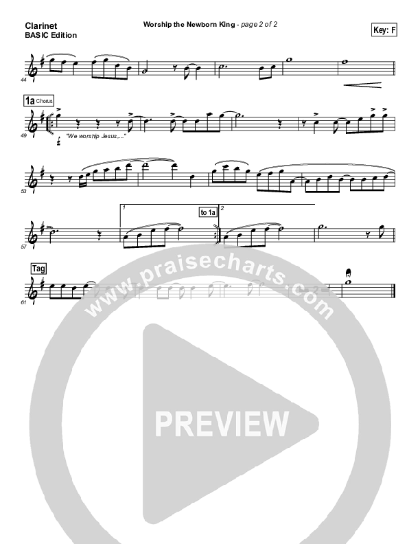 Worship the Newborn King Clarinet (Toby Baxley)