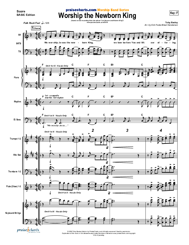 Worship the Newborn King Conductor's Score (Toby Baxley)