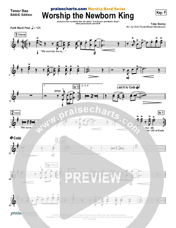 Worship the Newborn King Tenor Sax 2 (Toby Baxley)