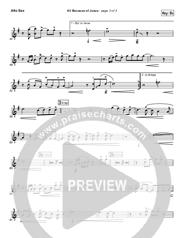 All Because Of Jesus (Radio) Alto Sax (FEE Band)