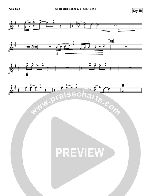 All Because Of Jesus (Radio) Alto Sax (FEE Band)