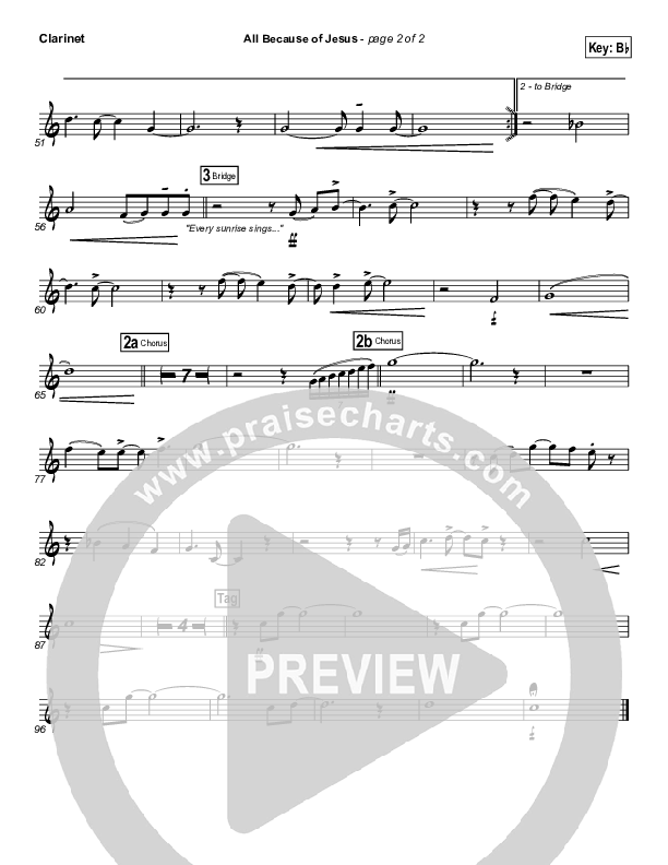 All Because Of Jesus (Radio) Clarinet (FEE Band)