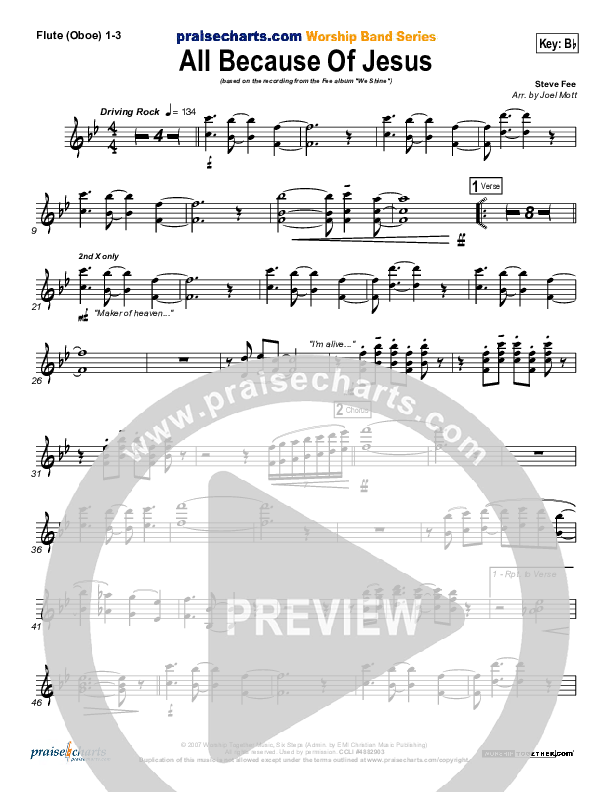 All Because Of Jesus (Radio) Flute/Oboe 1/2/3 (FEE Band)