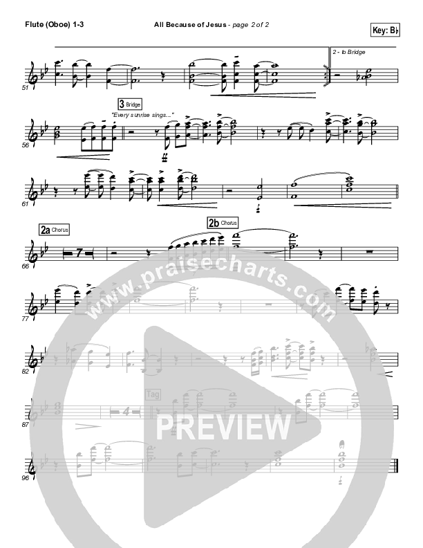 All Because Of Jesus (Radio) Flute/Oboe 1/2/3 (FEE Band)