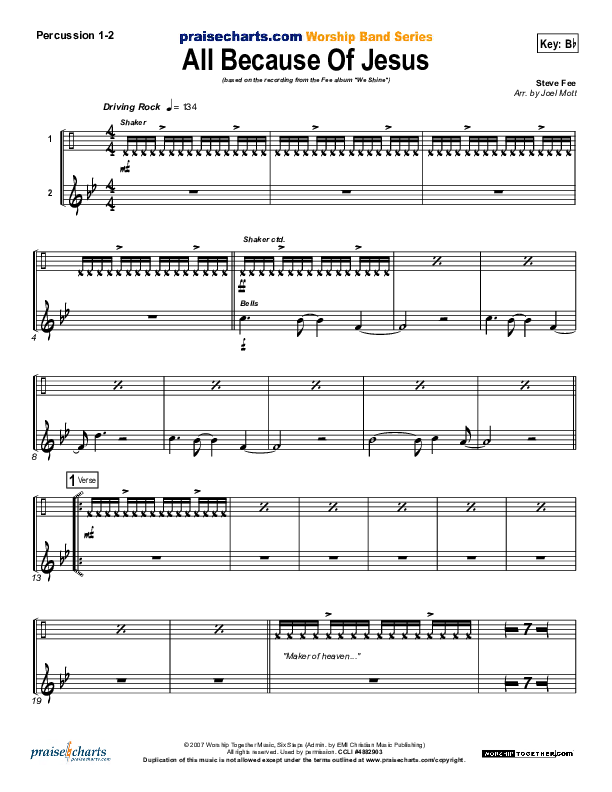 All Because Of Jesus (Radio) Percussion 1/2 (FEE Band)