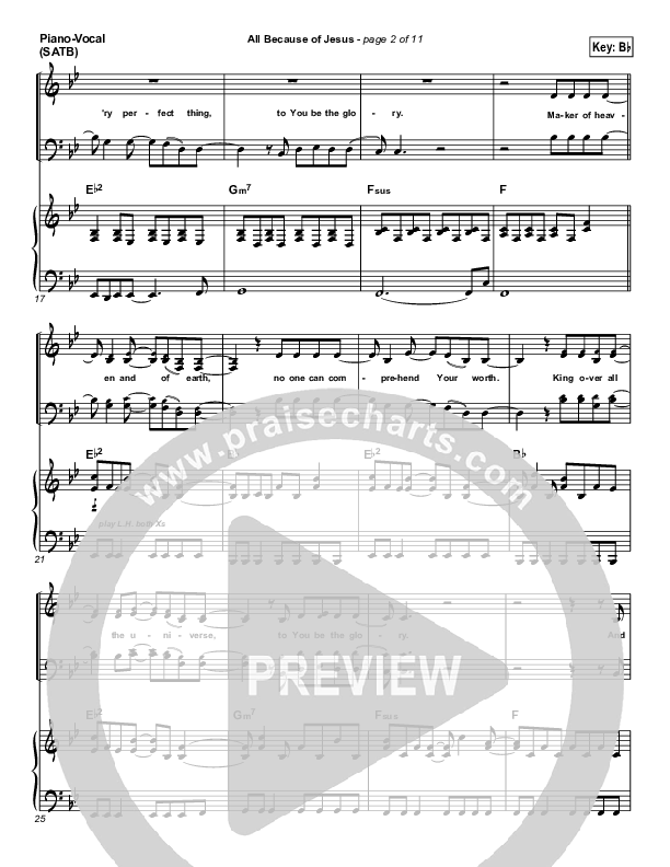 All Because Of Jesus (Radio) Piano/Vocal (FEE Band)