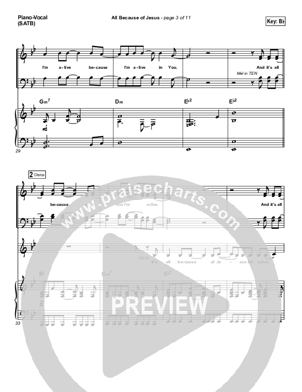 All Because Of Jesus (Radio) Piano/Vocal (FEE Band)