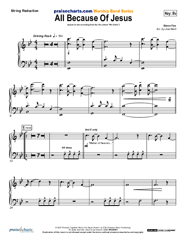 All Because Of Jesus (Radio) String Pack (FEE Band)