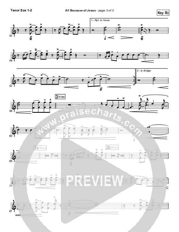 All Because Of Jesus (Radio) Tenor Sax 1/2 (FEE Band)