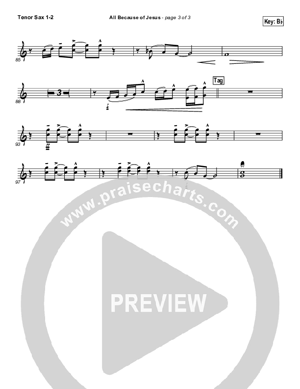All Because Of Jesus (Radio) Tenor Sax 1/2 (FEE Band)