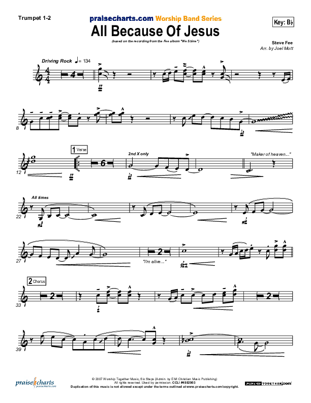 All Because Of Jesus (Radio) Brass Pack (FEE Band)