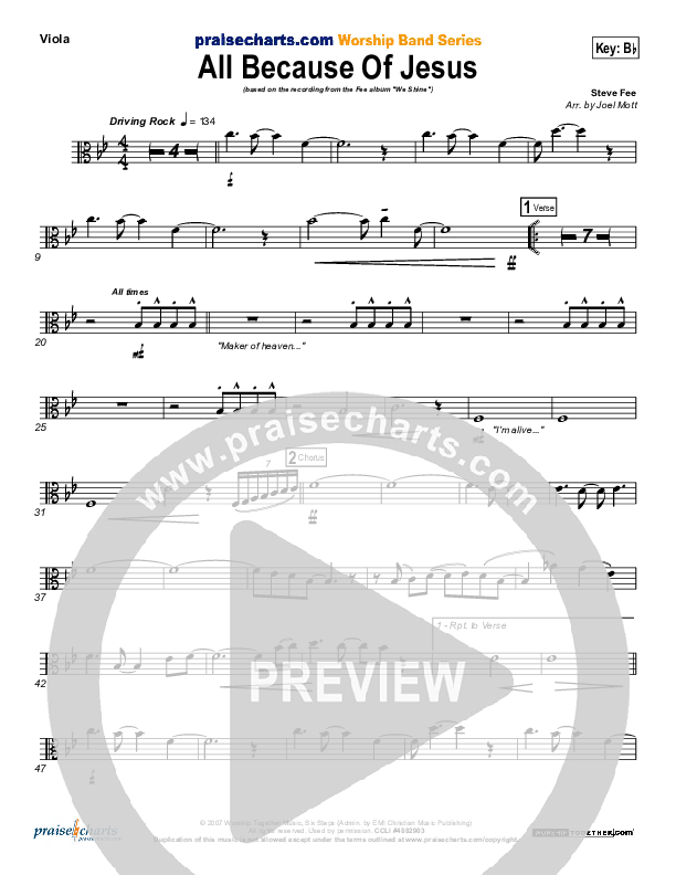 All Because Of Jesus (Radio) Viola (FEE Band)