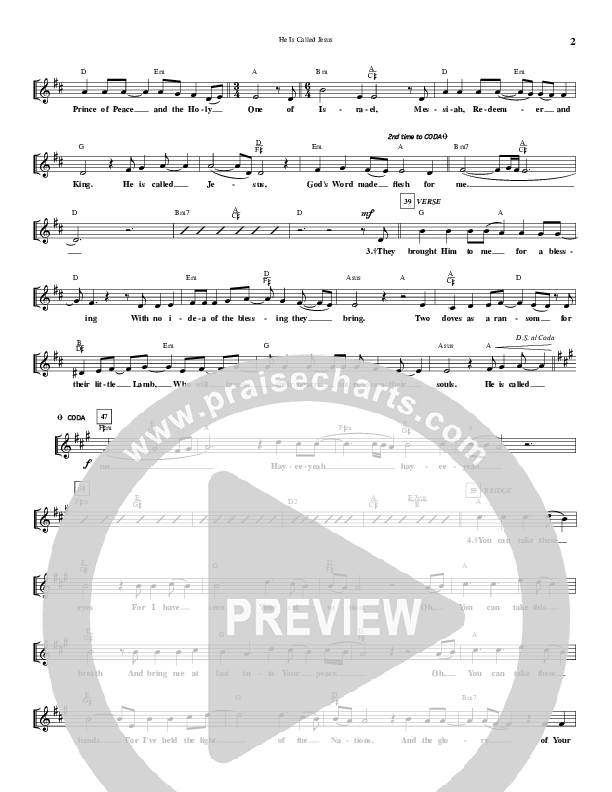 He Is Called Jesus Lead Sheet (Todd Agnew)