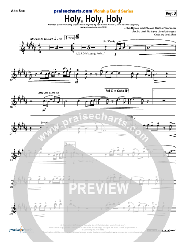 Holy Holy Holy Alto Sax (Steven Curtis Chapman)