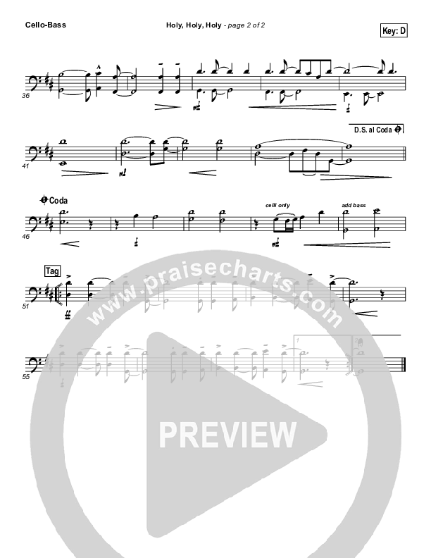 Holy Holy Holy Cello/Bass (Steven Curtis Chapman)