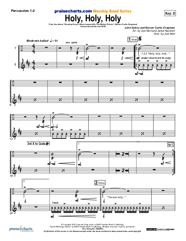 Holy Holy Holy Percussion 1/2 (Steven Curtis Chapman)
