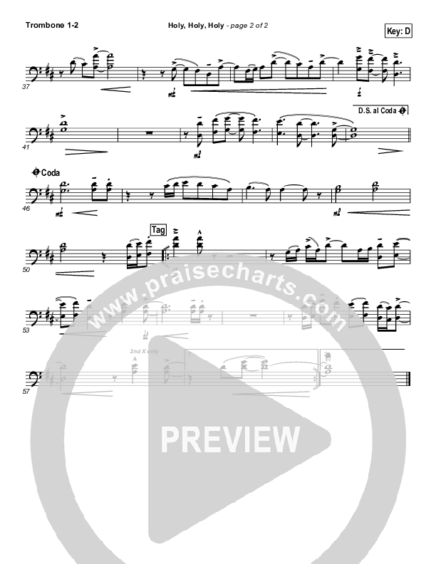 Holy Holy Holy Trombone Sheet Music PDF (Steven Curtis Chapman