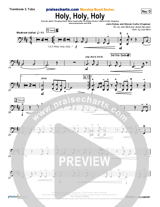 Holy Holy Holy Trombone 3/Tuba (Steven Curtis Chapman)