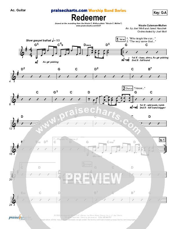 Redeemer Rhythm Chart (Nicole C. Mullen)