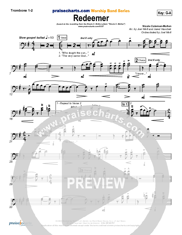 Redeemer Trombone 1/2 (Nicole C. Mullen)