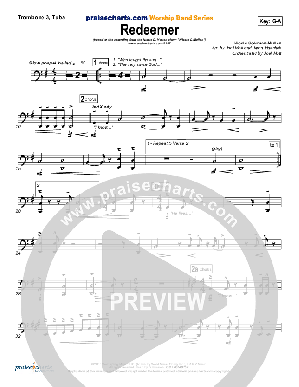 Redeemer Trombone 3/Tuba (Nicole C. Mullen)