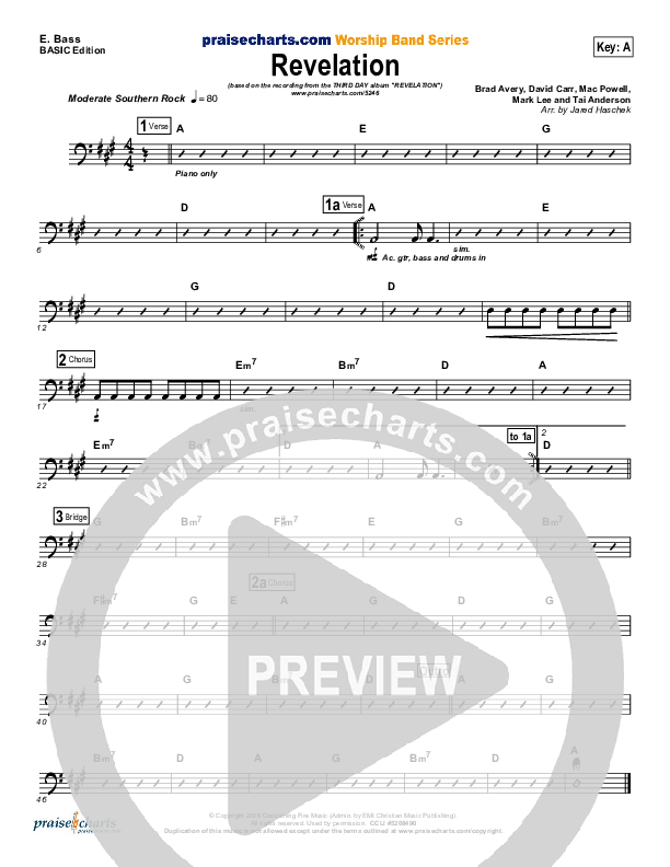 Revelation Bass Guitar (Third Day)