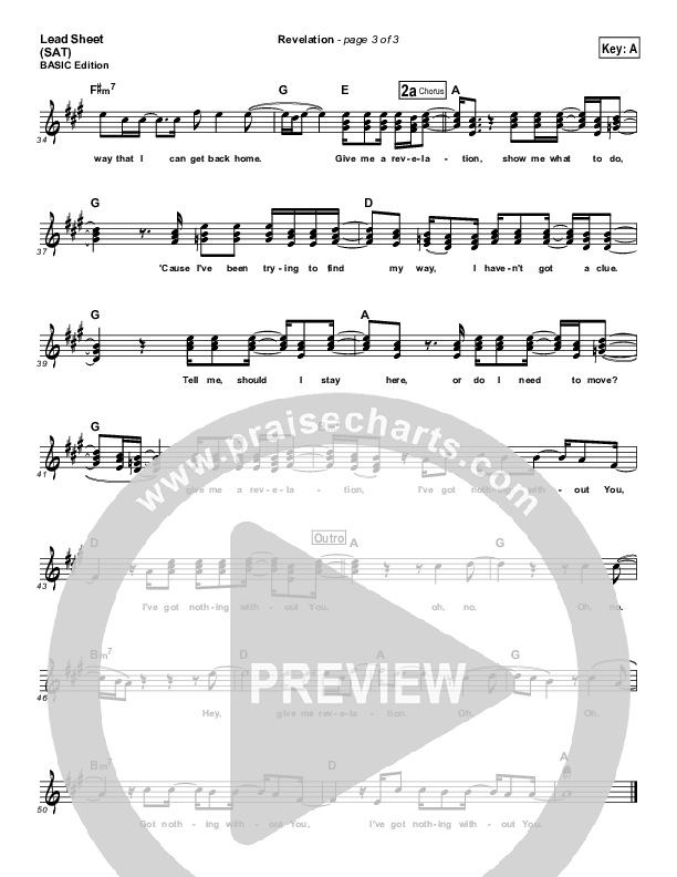 Revelation Lead Sheet (SAT) (Third Day)