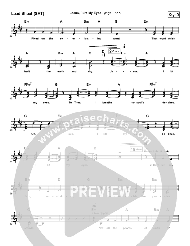 Jesus I Lift My Eyes Lead (SAT) (Jars Of Clay)