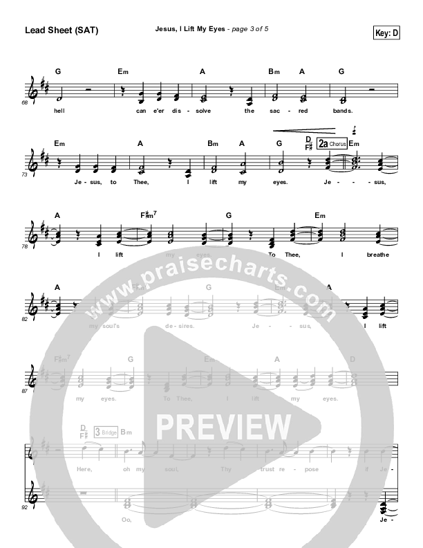 Jesus I Lift My Eyes Lead (SAT) (Jars Of Clay)