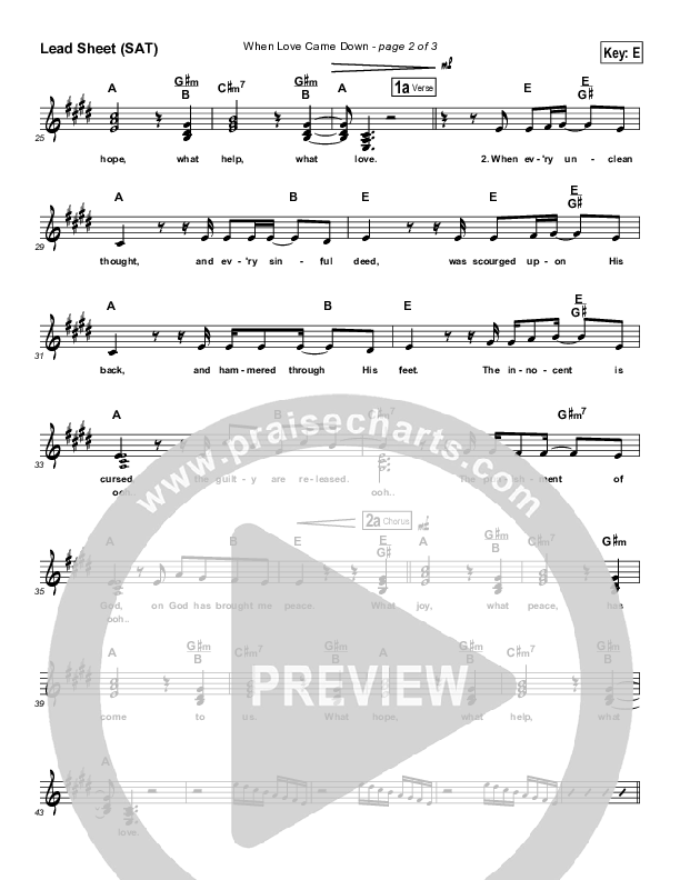 When Love Came Down Lead (SAT) (Stuart Townend)