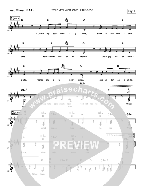 When Love Came Down Lead (SAT) (Stuart Townend)