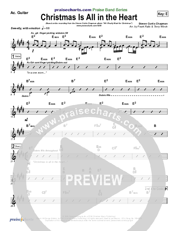 Christmas Is All In The Heart Acoustic Guitar (Steven Curtis Chapman)