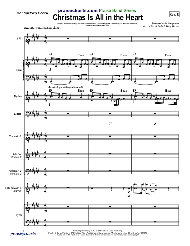 Christmas Is All In The Heart Conductor's Score (Steven Curtis Chapman)