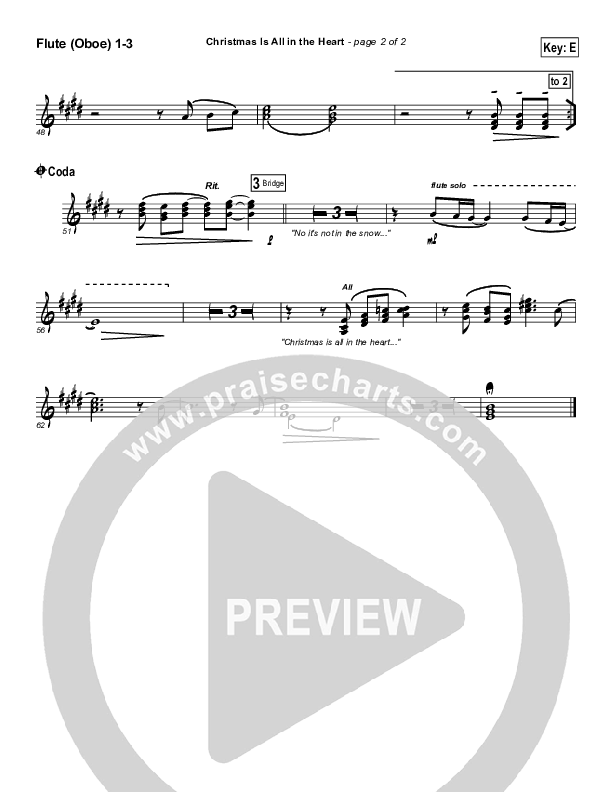 Christmas Is All In The Heart Flute/Oboe 1/2/3 (Steven Curtis Chapman)