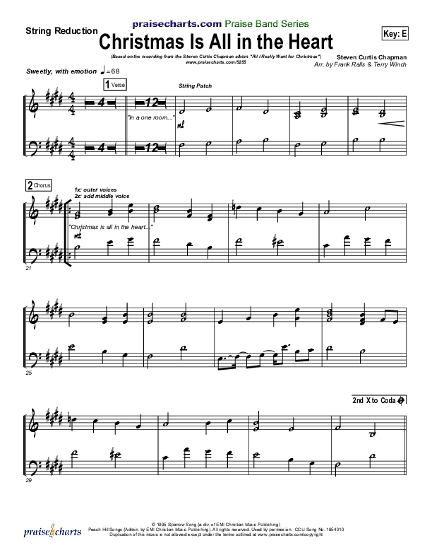 Christmas Is All In The Heart Synth Strings (Steven Curtis Chapman)