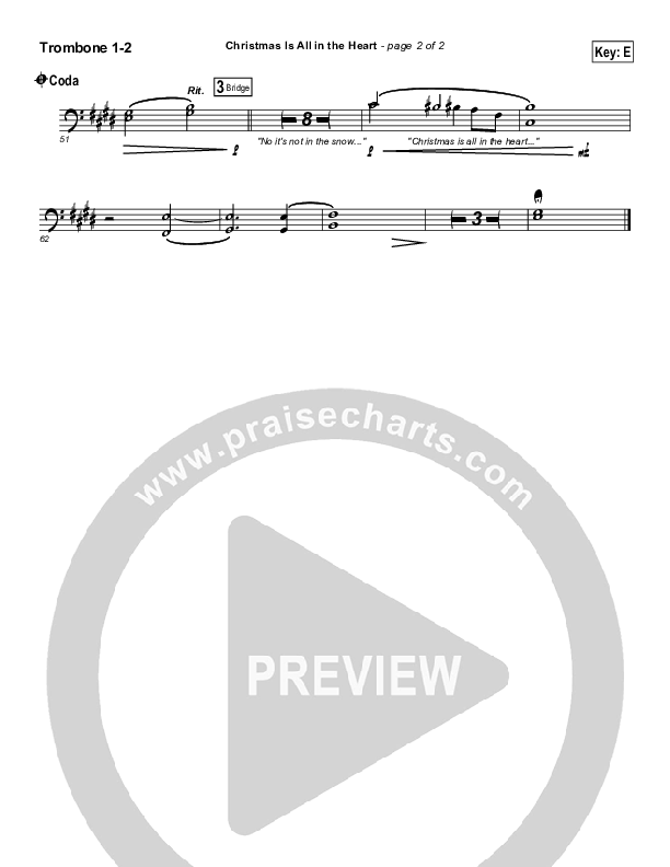 Christmas Is All In The Heart Trombone 1/2 (Steven Curtis Chapman)