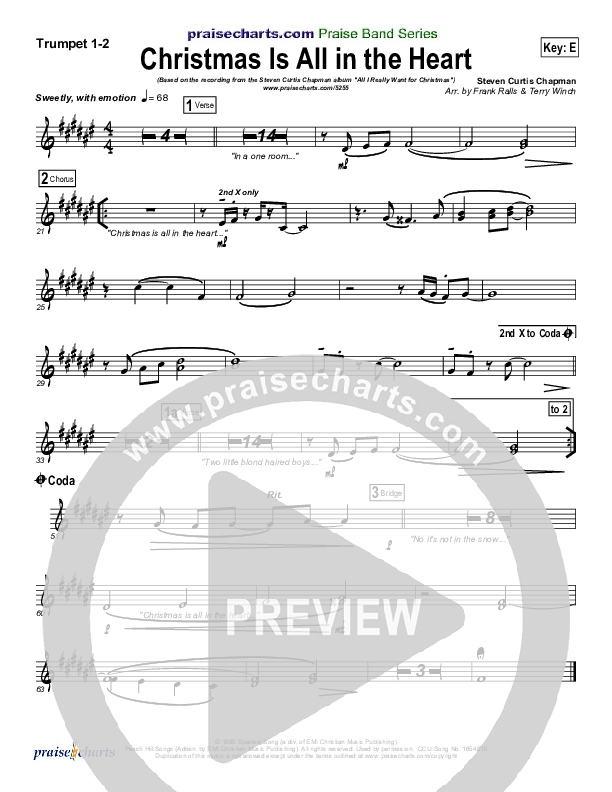 Christmas Is All In The Heart Trumpet 1,2 (Steven Curtis Chapman)