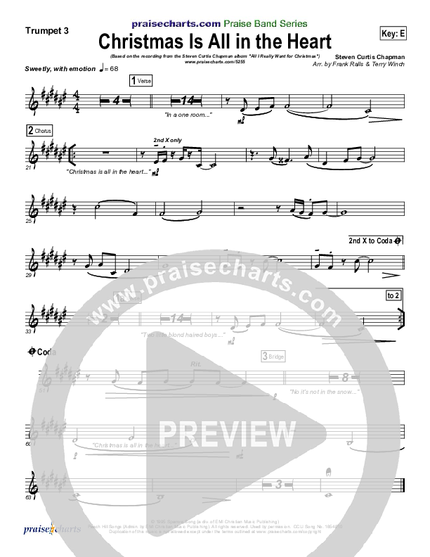 Christmas Is All In The Heart Trumpet 3 (Steven Curtis Chapman)