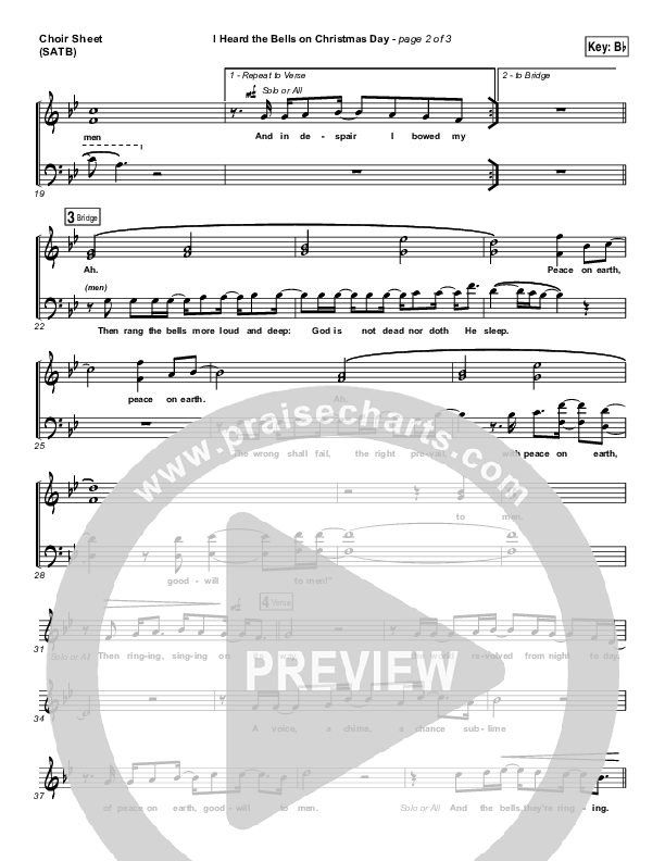 I Heard The Bells On Christmas Day Choir Vocals (SATB) (Casting Crowns)