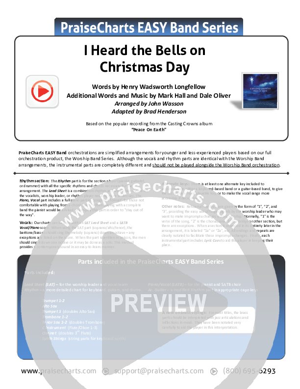 I Heard The Bells On Christmas Day Orchestration (Casting Crowns)