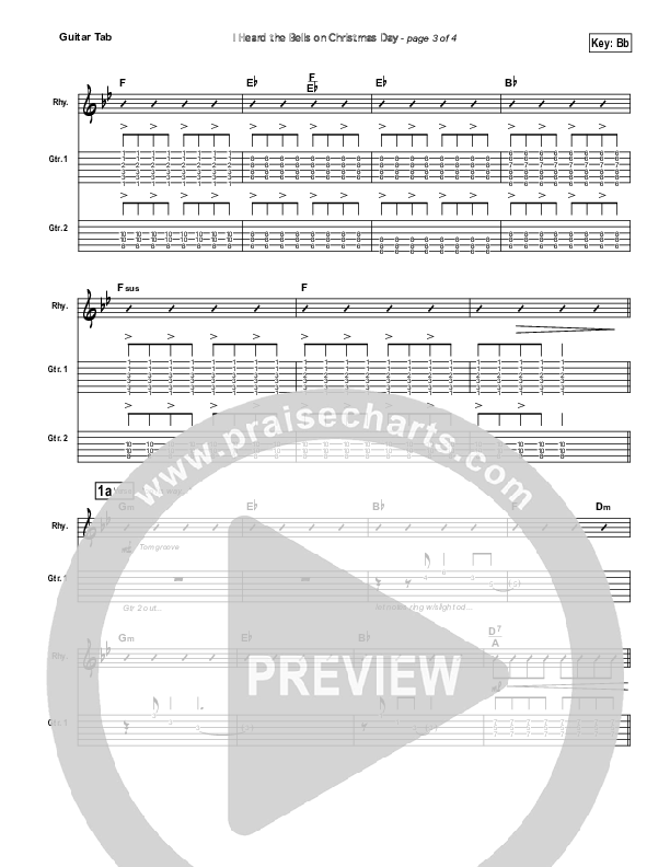 I Heard The Bells On Christmas Day Guitar Tab (Casting Crowns)