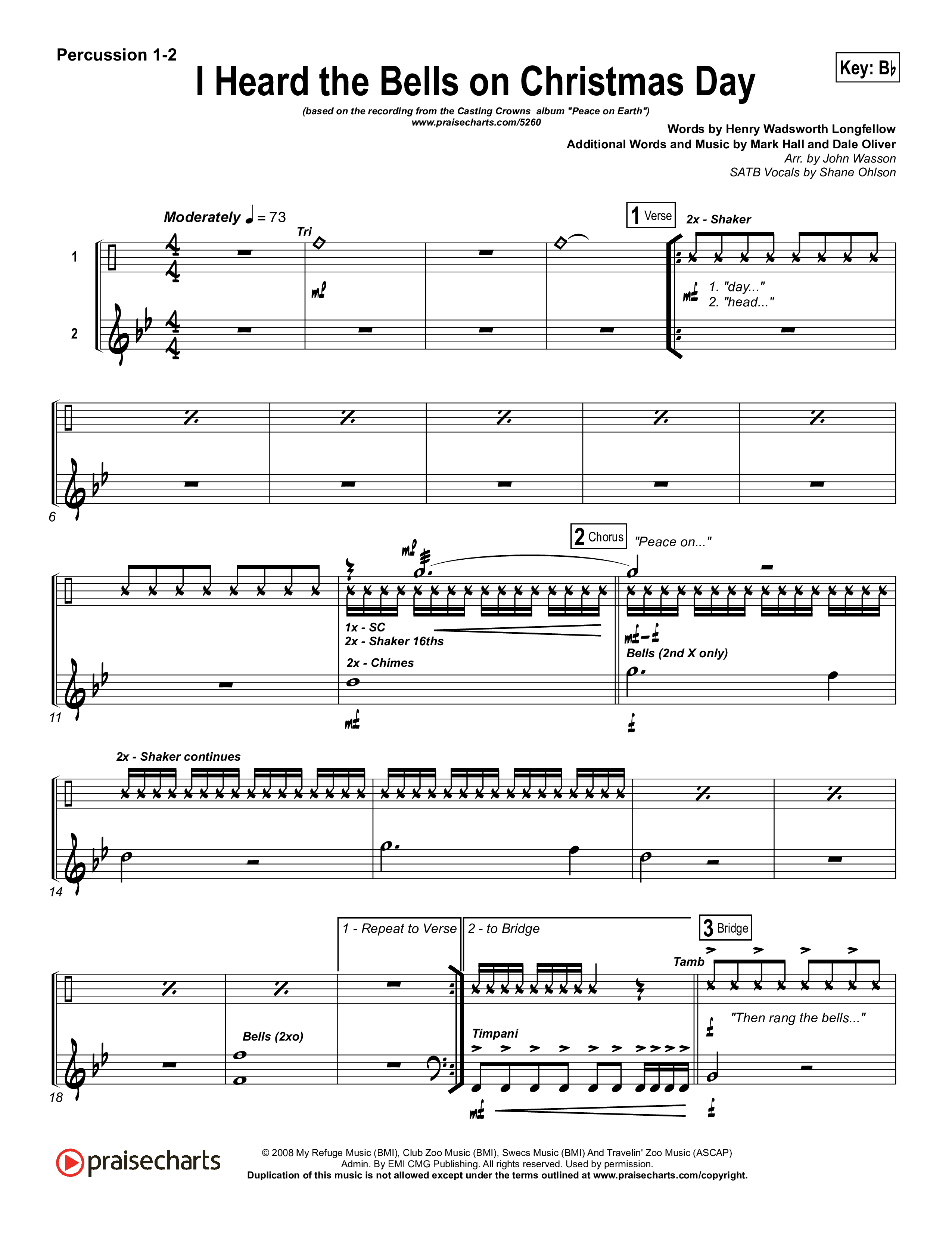 I Heard The Bells On Christmas Day Percussion (Casting Crowns)